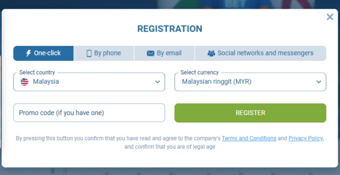 Choose preferred registration method