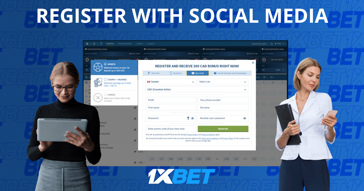 1xBet How to Register with Social Media
