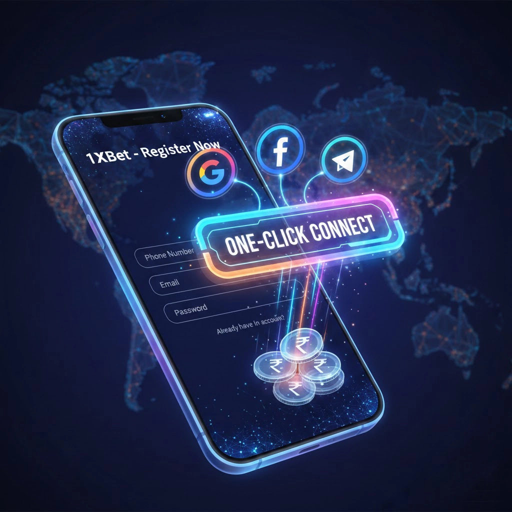 Register on social media at 1xBet